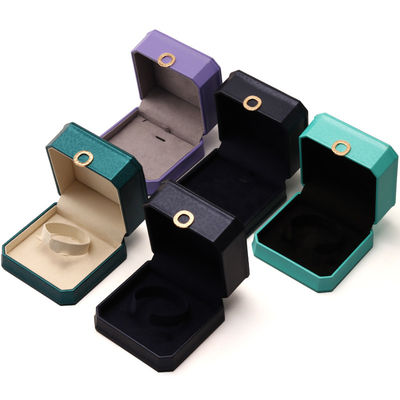 Quadratische Halskette Ring Box mit Metall Luxus Leder Schmuckbox Hanhong PU Leder Verpackung