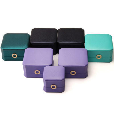 Quadratische Halskette Ring Box mit Metall Luxus Leder Schmuckbox Hanhong PU Leder Verpackung