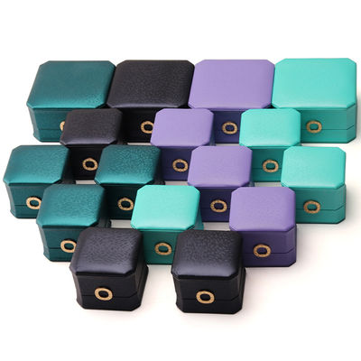 Quadratische Halskette Ring Box mit Metall Luxus Leder Schmuckbox Hanhong PU Leder Verpackung