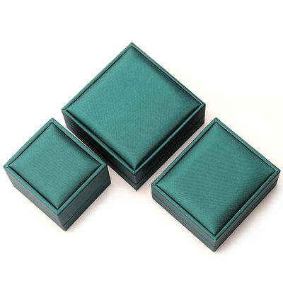Custom Luxus Samt Schmuck Verpackung Box Grün PU Leder Halskette und Ring Hanhong