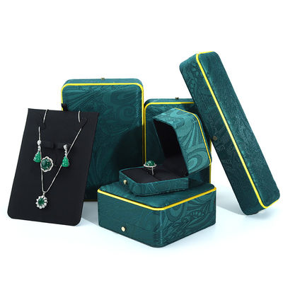 Grüne handgefertigte Schmuckbox für Armband Halskette Stud Ohrringe Luxus Ring Hanhong BH2