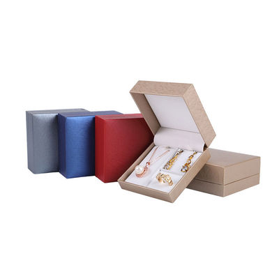 Customized Luxus Bürstenmuster Quadrat Papier Schmuckbox für Hanhong Ring Halskette