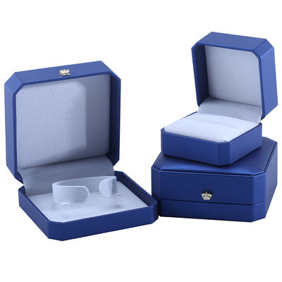 Schmuckschrank in blauer PU-Leder für Ringe und Accessoires