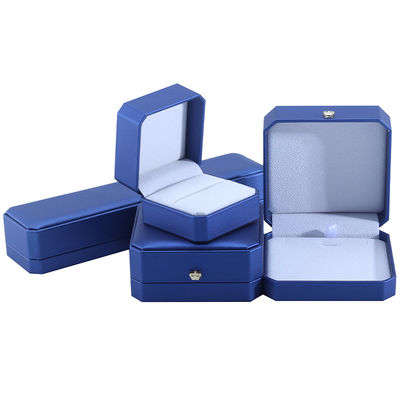 Schmuckschrank in blauer PU-Leder für Ringe und Accessoires