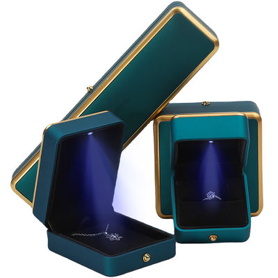 Armband Halskette Ohrring Schmuckkasten mit leichten Luxus-Organisator Pfauenblau