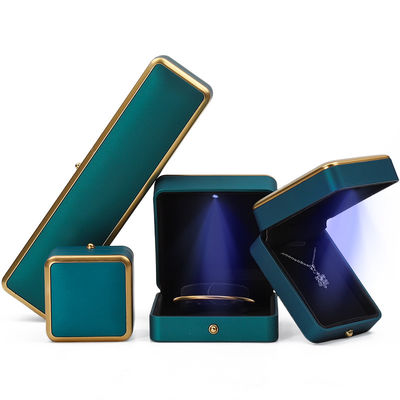 Armband Halskette Ohrring Schmuckkasten mit leichten Luxus-Organisator Pfauenblau