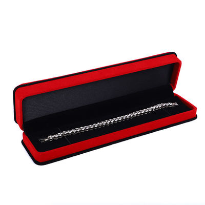 Custom Red Velvet Schmuckverpackungskiste Doppelschicht für Armband Halskette und Ring