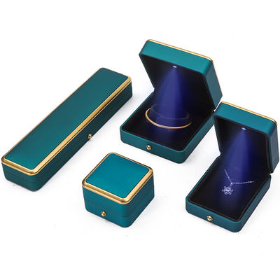 Armband Halskette Ohrring Schmuckkasten mit leichten Luxus-Organisator Pfauenblau