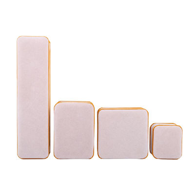 kaufen Custom Apricot Farbe Samt Schmuck Verpackungskiste für Doppelschicht und 6 * 5.5 * 5cm Größe online manufacture
