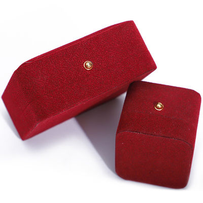 Luxuriöse rote Samt-Schmuckverpackungsbox für Halskette, Armband, Ohrringe, Ring