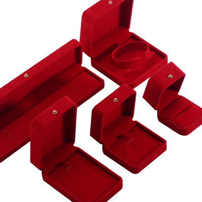 Schmuckverpackung aus rotem Samt für Halskette Armband Stud Ohrringe Ring Custom Logo