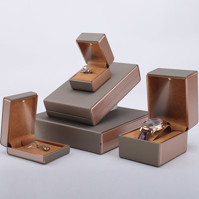 OEM PU Led Led Led Schmuckschachtel, Handy Quadrat Schmuck Luxus Verpackung Box Set