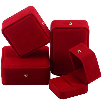 Schmuckverpackung aus rotem Samt für Halskette Armband Stud Ohrringe Ring Custom Logo