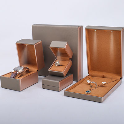 OEM PU Led Led Led Schmuckschachtel, Handy Quadrat Schmuck Luxus Verpackung Box Set