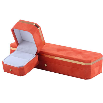 Schmuckpaket für Hochzeitshalsketten Ohrringe und Ringe Hanhong Custom Orange Velvet Box