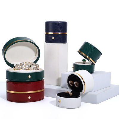 Anpassbarer grüner PU-Leder Reise Schmuck Organisator Ideal für Reisen von Hanhong