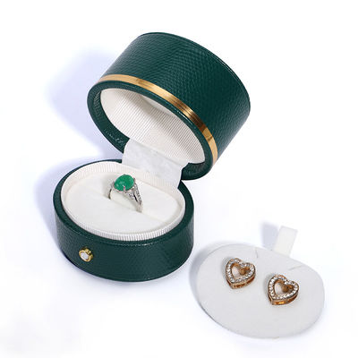 Anpassbarer grüner PU-Leder Reise Schmuck Organisator Ideal für Reisen von Hanhong