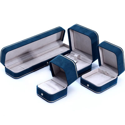 Samtmaterial Schmuckkästen für Hanhong 2023 Custom Logo Blaues Armband Armband Box