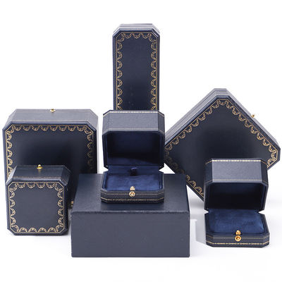 kaufen Custom Logo Schmuckpaket Handgefertigte Blaue Quadratpapierbox für Luxus-Kunststoffring-Box online manufacture