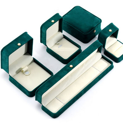 9*9*4,5cm Grüner Samtring Schmuckkasten für kundenspezifische Armbänder Ohrringe Verpackung
