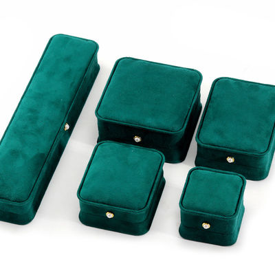 9*9*4,5cm Grüner Samtring Schmuckkasten für kundenspezifische Armbänder Ohrringe Verpackung
