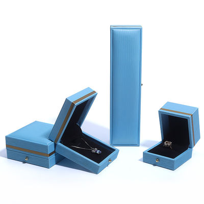 Hanhong benutzerdefinierte blaue Leder Schmuckbox für Ring Halskette Armband Hochzeit Kontaktieren Sie uns