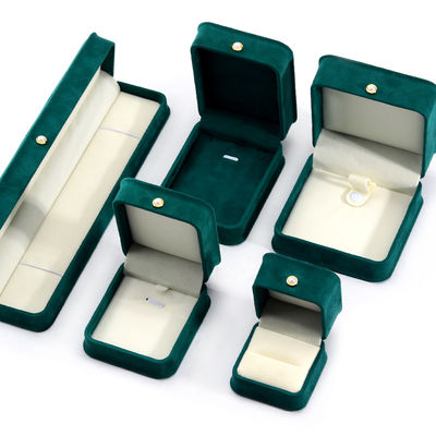 9*9*4,5cm Grüner Samtring Schmuckkasten für kundenspezifische Armbänder Ohrringe Verpackung