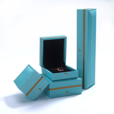 Hanhong benutzerdefinierte blaue Leder Schmuckbox für Ring Halskette Armband Hochzeit Kontaktieren Sie uns