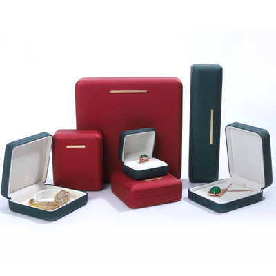 kaufen Customized Rot PU Leder Samt Schmuckbox für Armband Ohrring und Anhänger Verpackung online manufacture