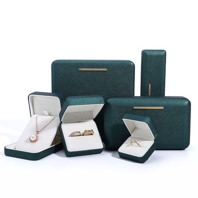 Customized Rot PU Leder Samt Schmuckbox für Armband Ohrring und Anhänger Verpackung