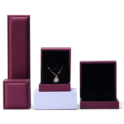 Custom Luxus Samt Schmuck Verpackungskiste mit lila PU Leder von Hanhong