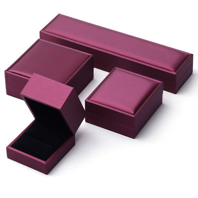 Custom Luxus Samt Schmuck Verpackungskiste mit lila PU Leder von Hanhong