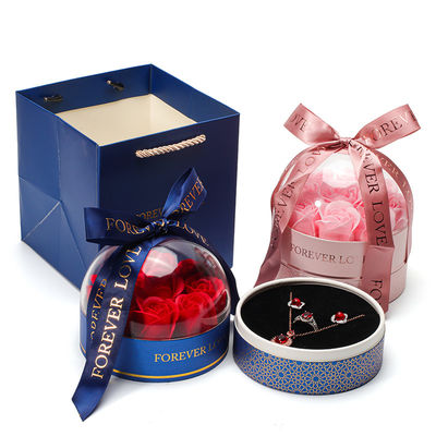 OEM-Logo Runde Save Rose Blume Schmuckbox für Hochzeit Geburtstag Brautjungfer Geschenk
