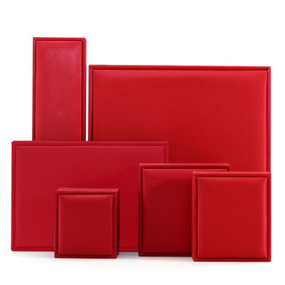 Custom Marke Rot Falsches Leder Schmuckschachtel Luxus Schmuckschmuckschachtel Verpackung