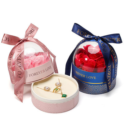 OEM-Logo Runde Save Rose Blume Schmuckbox für Hochzeit Geburtstag Brautjungfer Geschenk