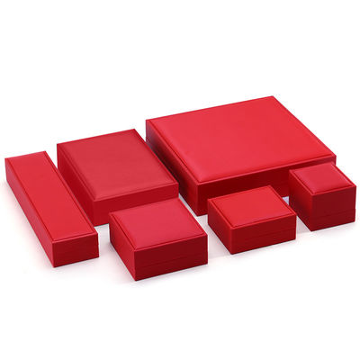 Custom Marke Rot Falsches Leder Schmuckschachtel Luxus Schmuckschmuckschachtel Verpackung