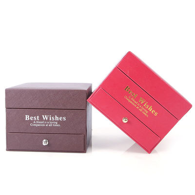 Maßgeschneiderte Größe Luxus Quadrat Schmuckschacht Schmuck Geschenkverpackung mit Rose