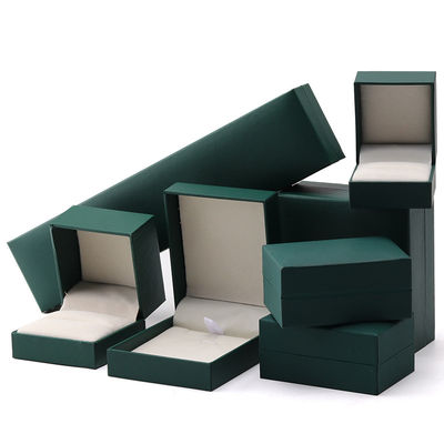 Luxusgrüner Schmuck Papierbox Ohrringe Halskette Anhänger Ring Verpackung Custom Logo