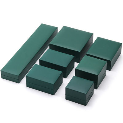 Luxusgrüner Schmuck Papierbox Ohrringe Halskette Anhänger Ring Verpackung Custom Logo