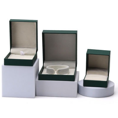 Luxusgrüner Schmuck Papierbox Ohrringe Halskette Anhänger Ring Verpackung Custom Logo
