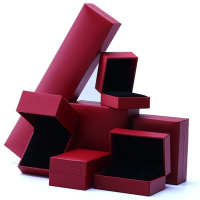 kaufen OEM Rotpapier Schmuckbox Set Samt Auskleidung Custom Schmuckverpackung online manufacture