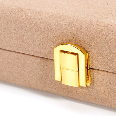 Schwarzer Hanhong kundenspezifischer abgerundeter Eckring aus Mikrofaserleder Ring Schmuckverpackungskiste Luxus-Set Perlenhalskette Schmucklagerbox