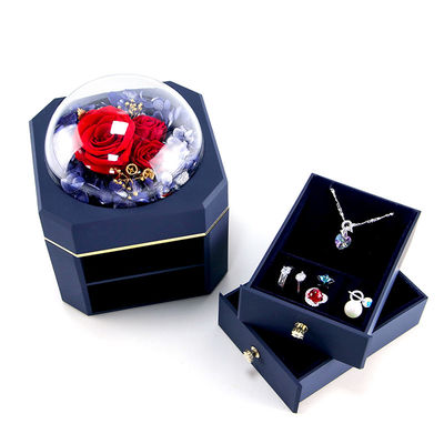 Blumen Schmuckkasten Halskette Ring Schmuckkasten mit Rosen Für Valentinstag Überraschung