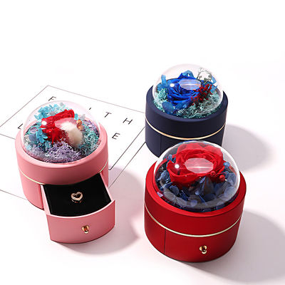 Besondere Größe Luxus-Runde Blumenschmuckbox Verpackung Ring Schubladebox