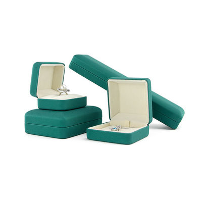 Logo des Kunden Eisen Samt Hanhong Blaue Schmuckbox für Halskette Armband Verpackung