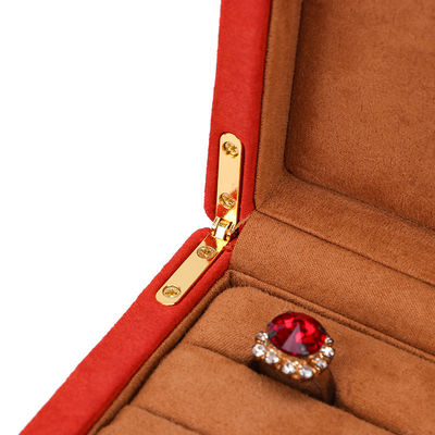 Custom Orange Mikrofiber Leder Schmuckbox für Stud Armband und Ring 19.5*11*5cm