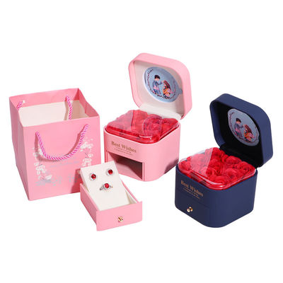 kaufen Maßgeschneiderte Größe Rose Unsterbliche Schublade Blumen Schmuck Box Für Stud Ohrringe Anhänger online manufacture