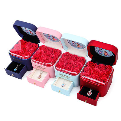 Maßgeschneiderte Größe Rose Unsterbliche Schublade Blumen Schmuck Box Für Stud Ohrringe Anhänger