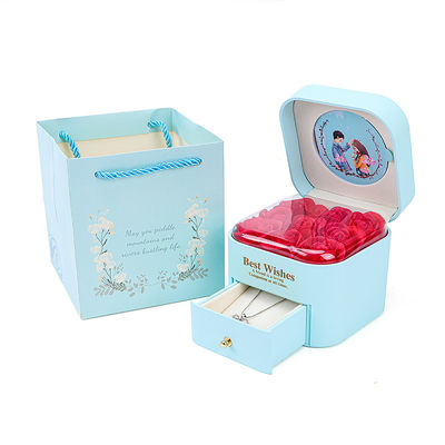 Maßgeschneiderte Größe Rose Unsterbliche Schublade Blumen Schmuck Box Für Stud Ohrringe Anhänger