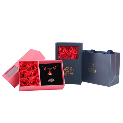 Hanhong Karton Rose Seife Blume Schmuck Schachtel Geschenkverpackung mit Tote Tasche
